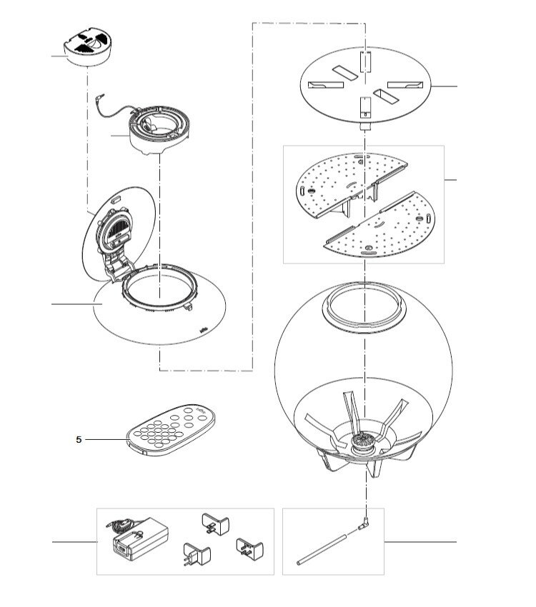 Ersatzteilzeichnung für Biorb Air 30 schwarz