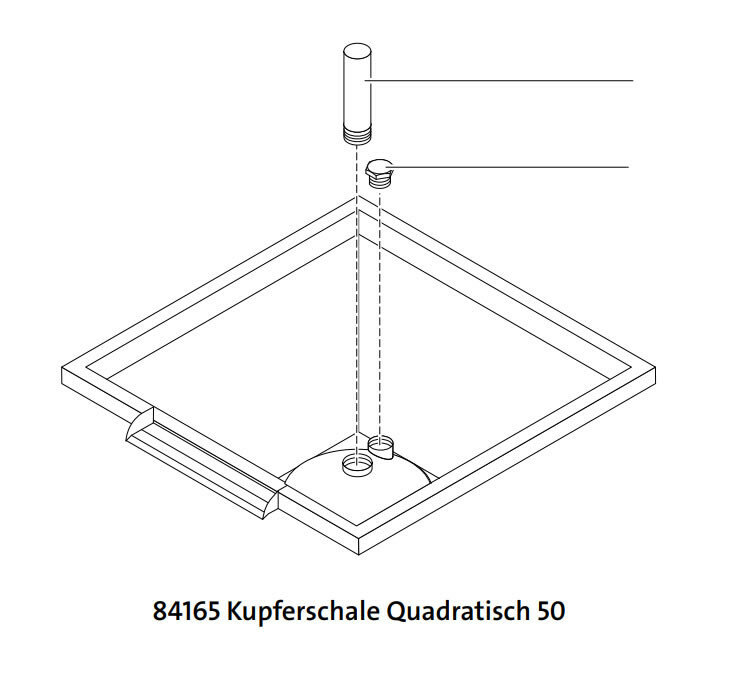 Ersatzteilzeichnung für Kupferschale Quadratisch 50