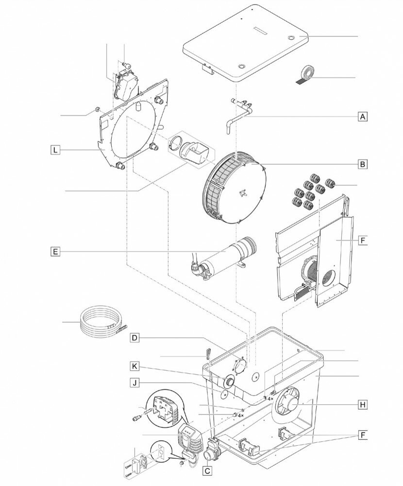 Ersatzteilzeichnung für Proficlear Compact-M gepumpt -...