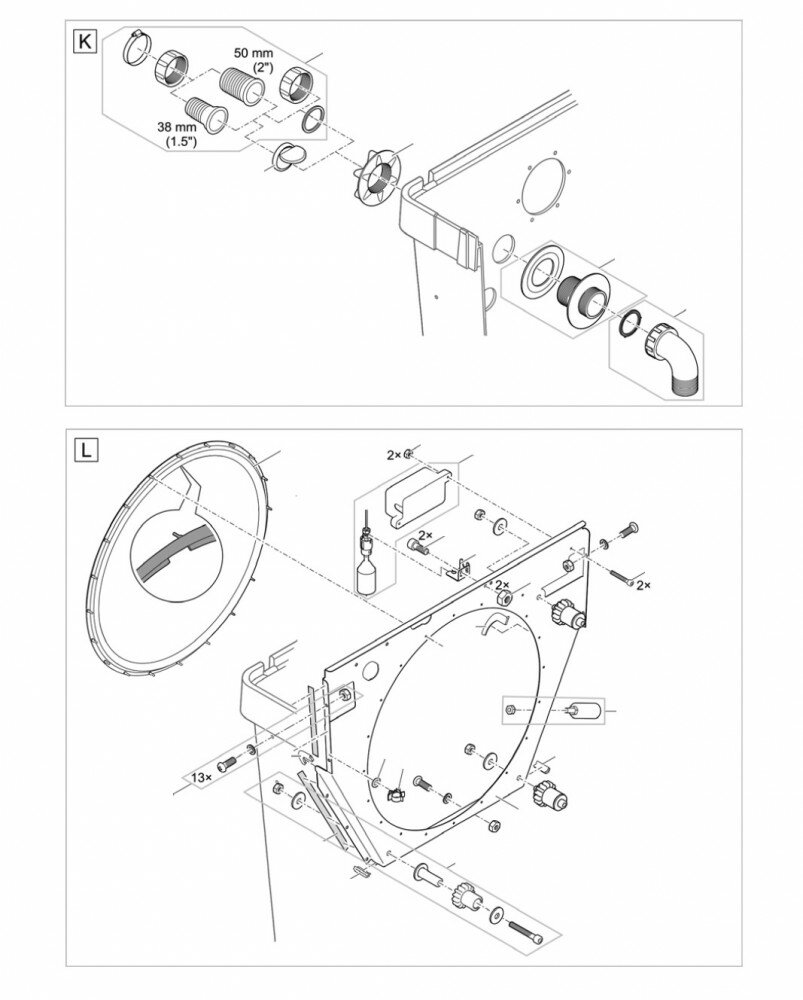 Ersatzteilzeichnung für Proficlear Compact-M gepumpt -...