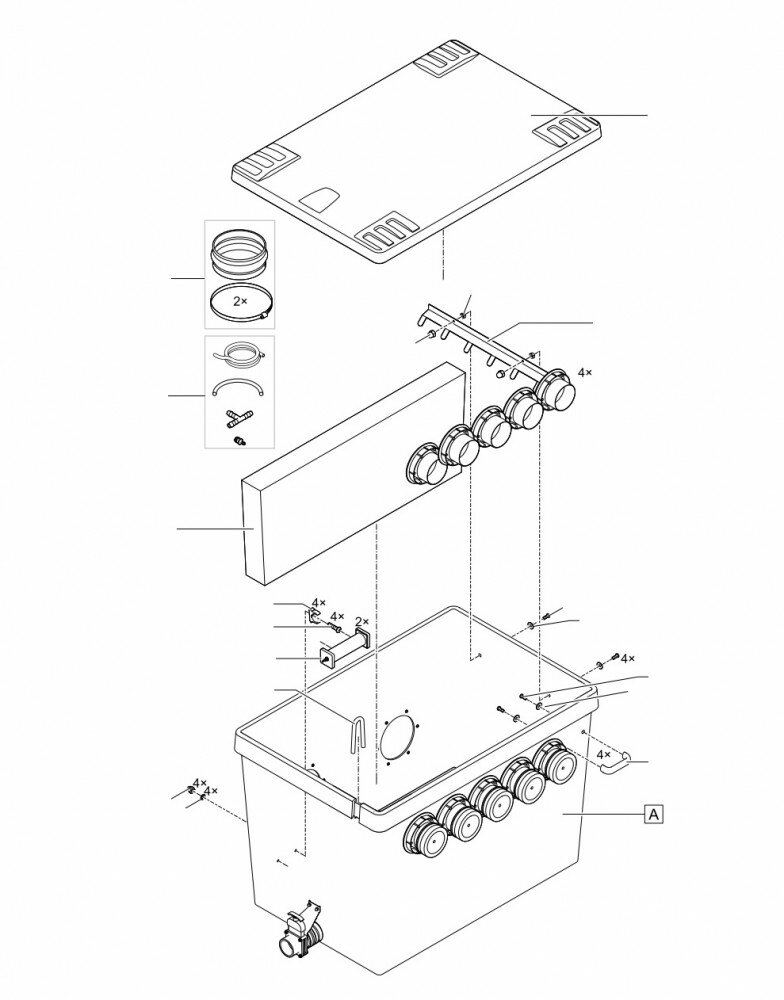 Ersatzteilzeichnung für Proficlear Premium XL Ablaufmodul...