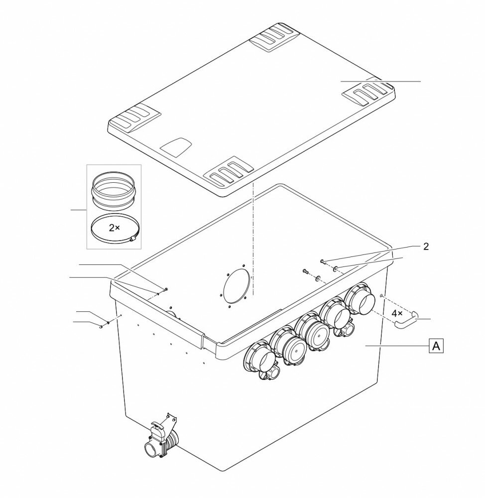 Ersatzteilzeichnung für Proficlear Premium XL Ablaufmodul...