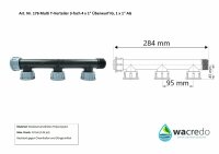 Multi T-Verteiler 3-fach 4 x 1" Überwurf IG, 1...