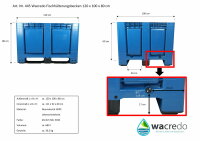 Wacredo Fischhälterungsbecken 120 x 100 x 80cm - 680 Liter